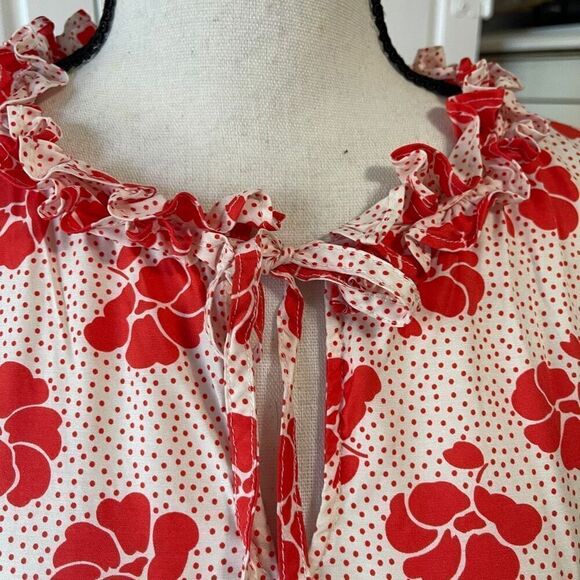 Boden Amanda Floral Silk Blend Short Sleeve Blouse Top Pink Red 8 - Picture 11 of 11